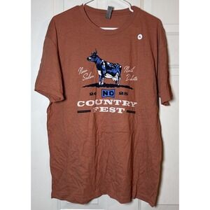ND Country Fest 2025 T Shirt XL Heather Clay New Salem ND Sam Hunt Cole Swindell